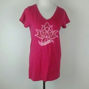LUCKY BRAND l Peace Graphic Tee Shirt Pink B2